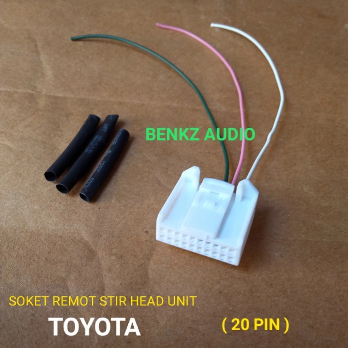 Soket remot stir headunit Toyota 20 pin male socket stir tape toyota