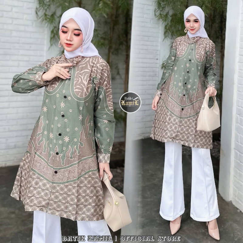 Atasam Wanita Kekinian Thunix Rumik Lengan Panjang Tunik 2025 Hari Raya Tinik Kekinian Remaja Tonok 