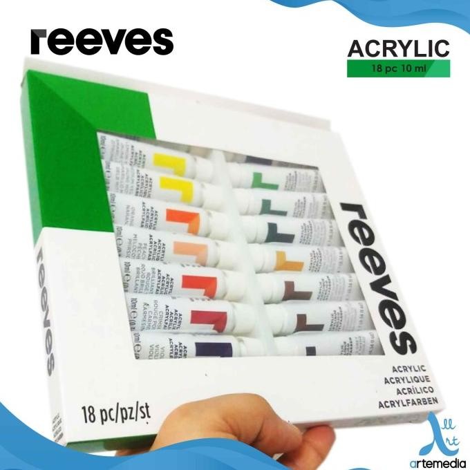 

Cat Akrilik Reeves Acrylic Tube 18x12ml Color Paint Set GVS