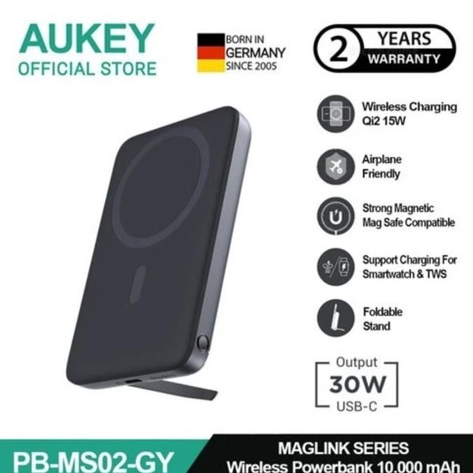 Sale Aukey Power Bank Magnetic Wireless Charging 10000Mah Pd30W
