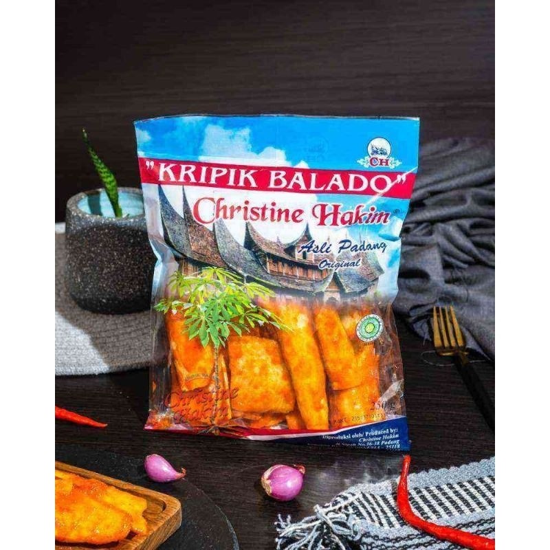 

Keripik padang christine hakim 250g Kemasan biru / sanjai balado christine hakim