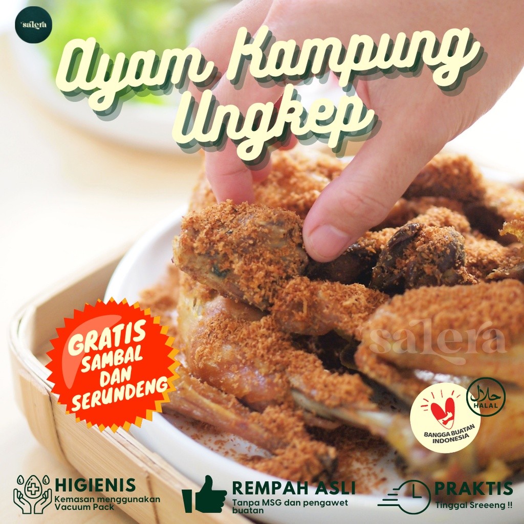 

Lauk Praktis Ayam Kampung Fresh Ungkep Bumbu Kuning Lembut Frozen Siap Goreng 1 ekor Tanpa Bahan