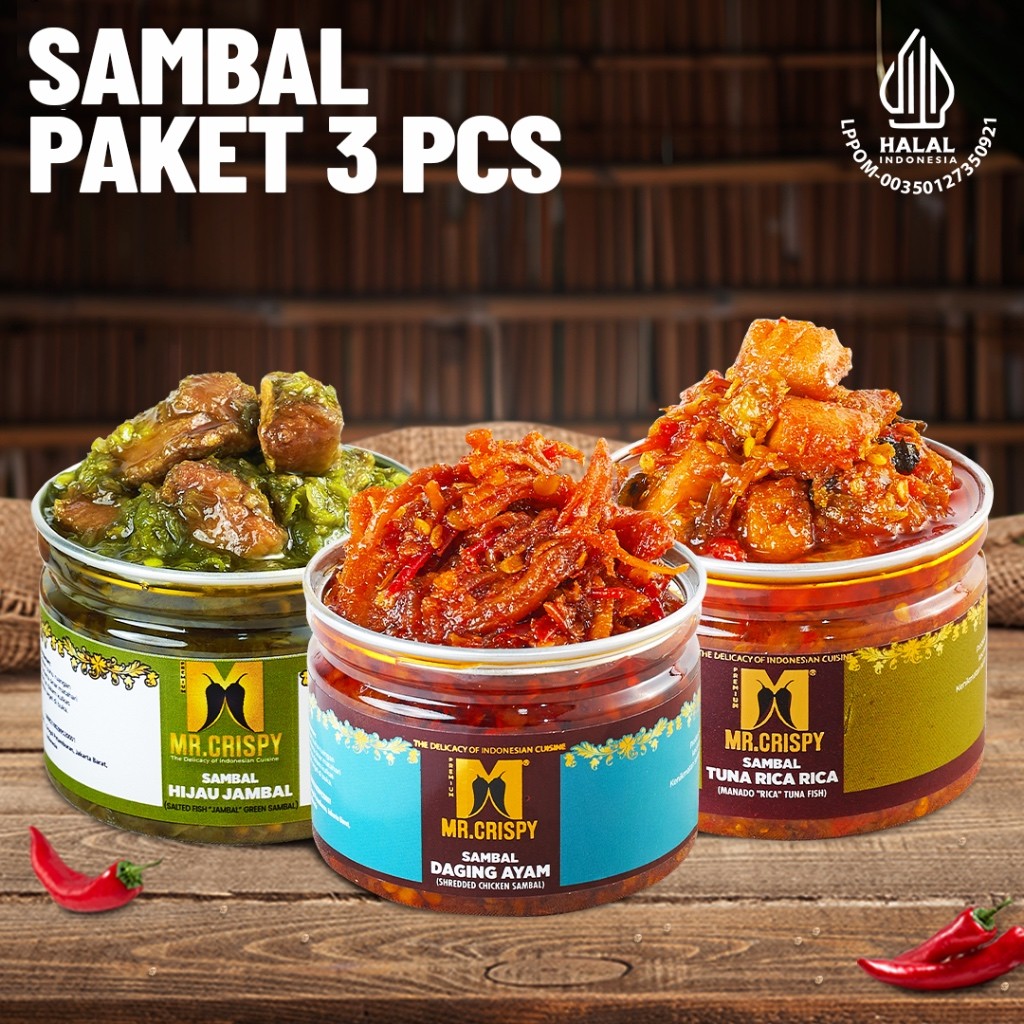 

PAKET HEMAT SAMBAL 3 PCS MR CRISPY