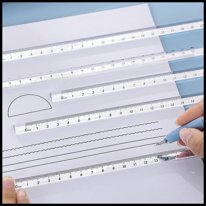 

Penggaris Kristal Segitiga Triangle Shape Ruler Crystal Measuring Ruler Study20Cm