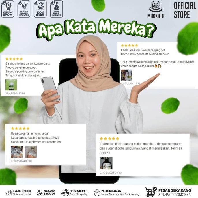 

New MAKKATA Paket Cuka Nanas & Cuka Apel Makkata Original Batu Malang Cuka Apel Organic With The Mother