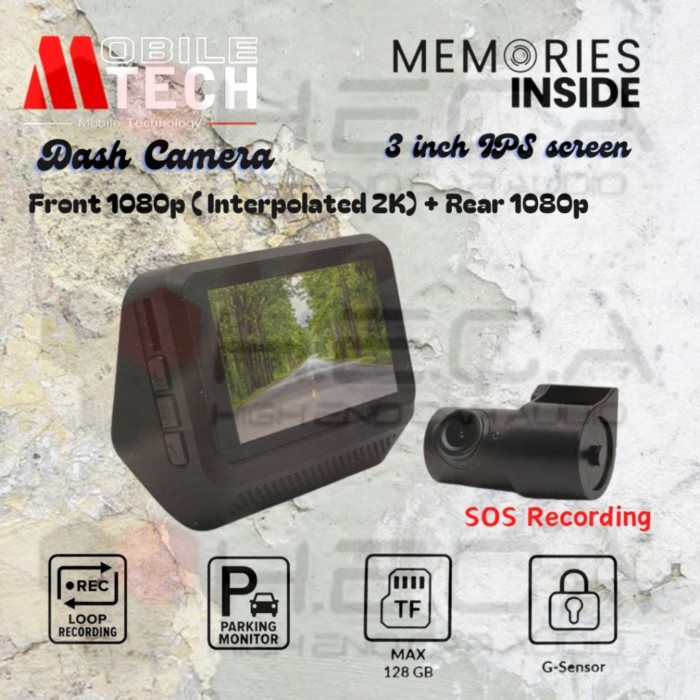 Paling Baik M-Tech Dashcam 2K 1080P Camera Dvr Recorder Mobil Dash Kamera Mtech