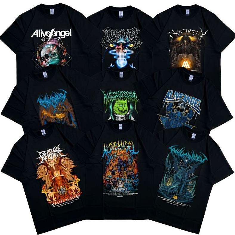 Terbaru Kaos Ori Hitam Distro Metal Streetwear T-Shirt Deathcore Nasa Tengkorak Baju Original Underg