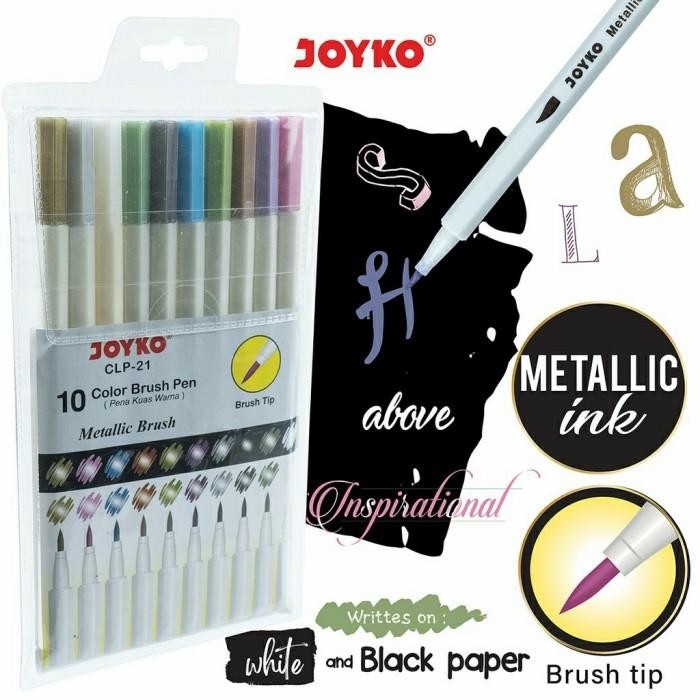 

Set 10 Warna Brush Pen Metalik Metallic