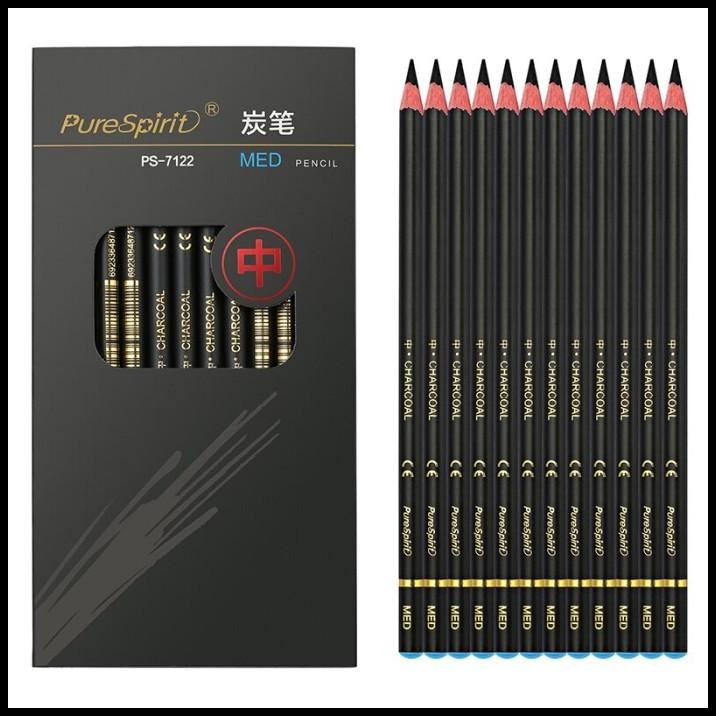 

Triple W 12 Pcs Charcoal Pencil Art Paint Pensil Arang Gambar Sketsa