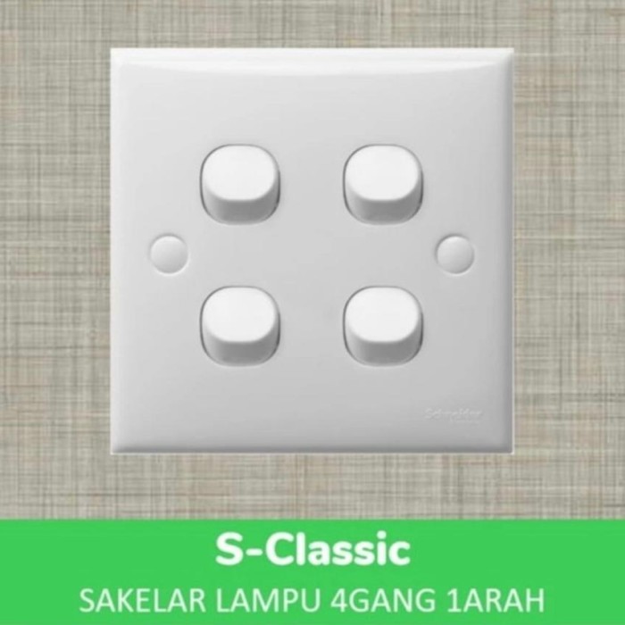 Diskon Saklar 4 Gang Schneider Clipsal S-Classic E34/Saklar 4 Gang Schneider