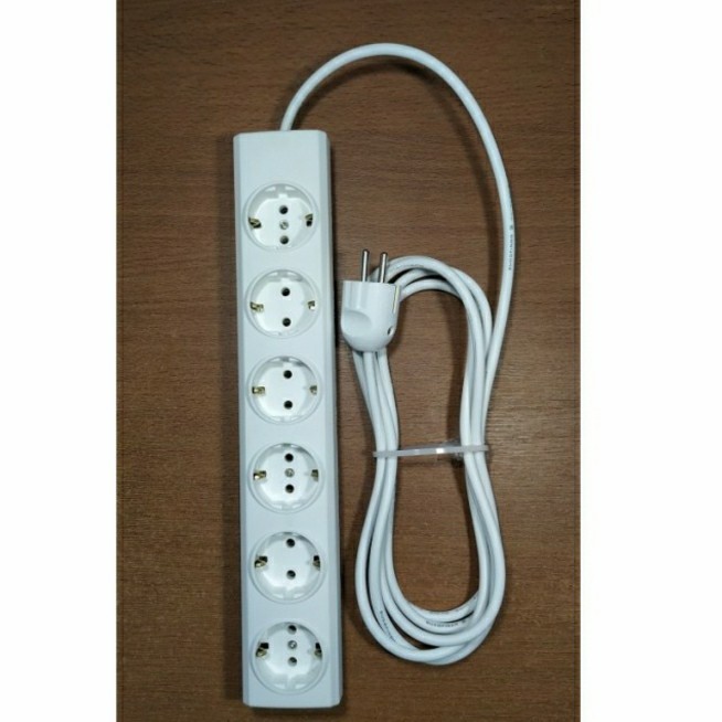 Termurah Stop Kontak Broco 6 Lubang Rakit + Kabel 3 Meter + Steker Broco