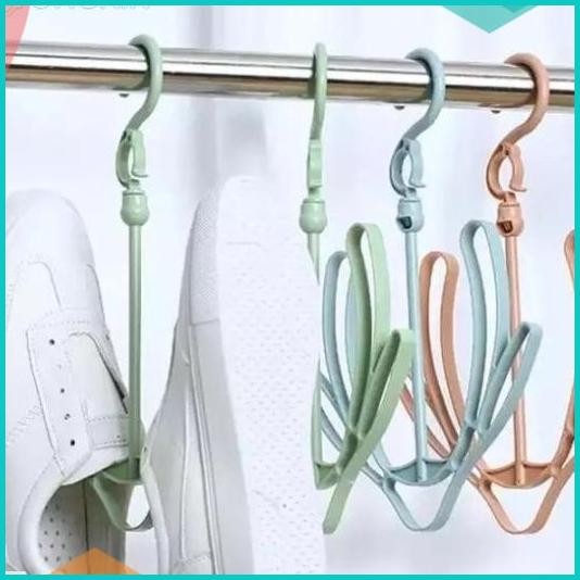gantungan tempat sepatu sandal tas plastik Jemur shoe hanger shoes dry