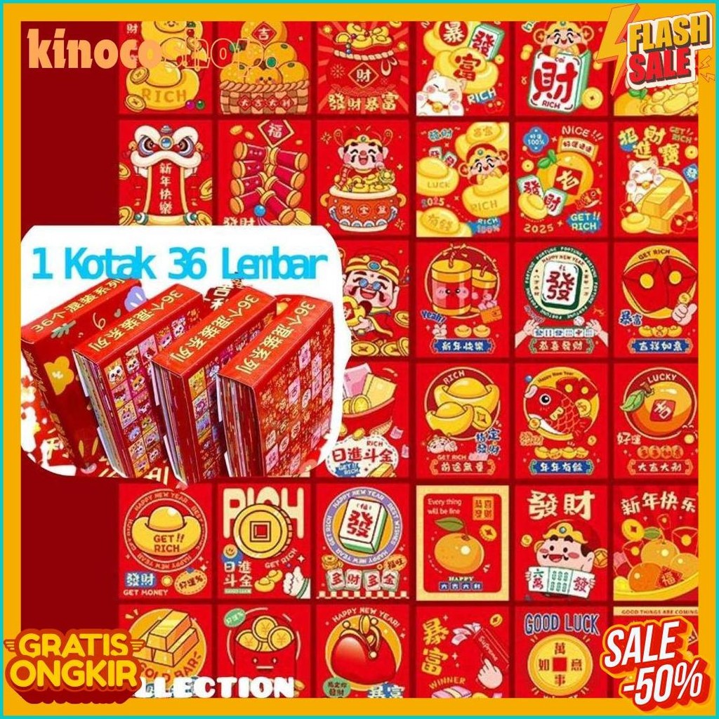 

Angpao Imlek Medium / Hong Bao Kartun Mix Bahan Artpaper Isi 36 Pcs Limited Edition (6.6)