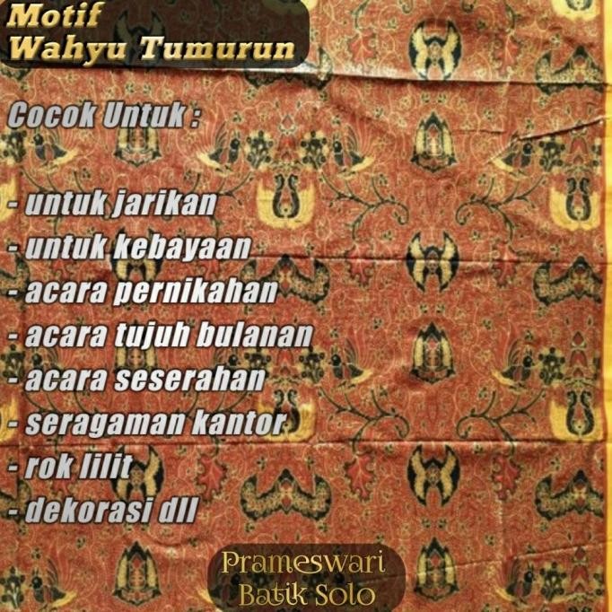 Kain Batik Jarik Solo Prada Motif WAHYU TUMURUN Jarit Prodo Seserahan [terbaik]