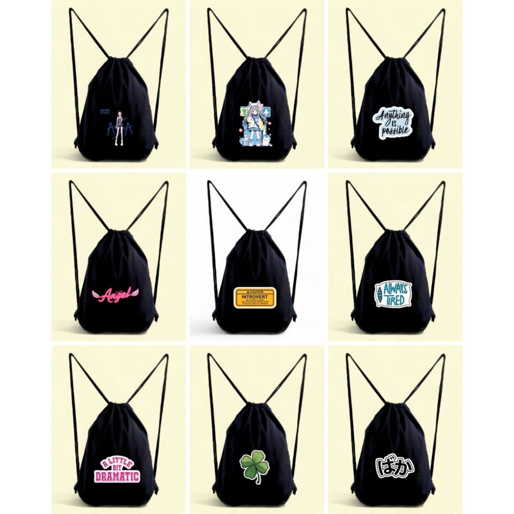 BOLA OLAHRAGA  STRINGBAG aesthetic tas kain PREMIUM ransel serut tas futsal olahraga drawstring