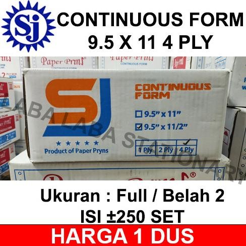 

KERTAS CONTINUOUS FORM 4 PLY 9.5 X 11 SJ PAPER PRINT A4 / RANGKAP