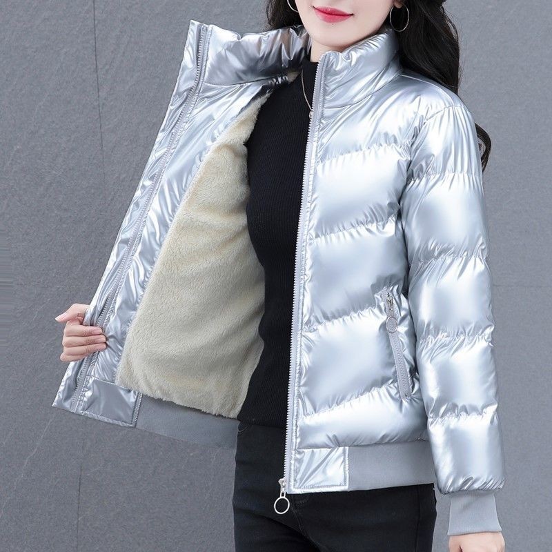 Women's Short Glossy down Cotton-Padded Jacket