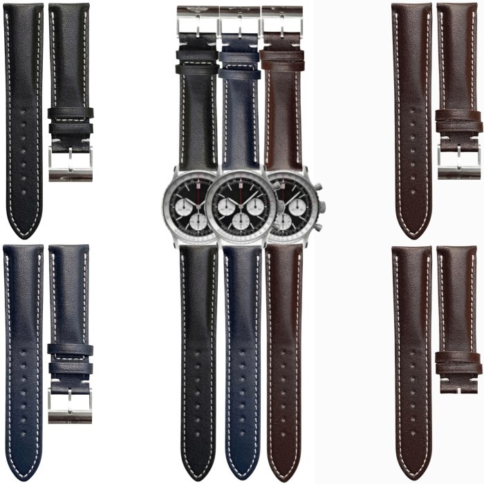 Promo Tali Jam Tangan Breitling 22 Mm Leather Strap Breitling 9022.22