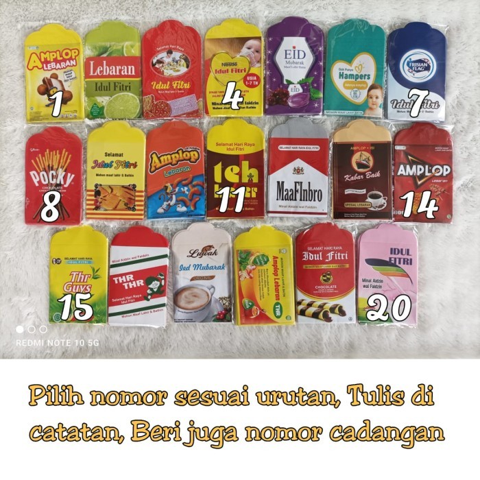 

Harga Terbaru Amplop Lebaran Idul Fitri/ Amplop Lebaran Karakter/ Amplop Lebaran Sdw
