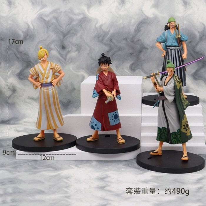 Asli.. Action Figure One Piece Set 4 Pcs Luffy Zoro Sanji Usop Anime Termurah