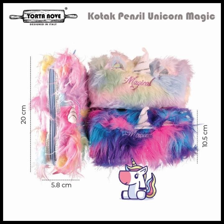 

Tempat Pensil Unicorn Bulu Rainbow Korea Smiggle Kotak Pouch Dompet