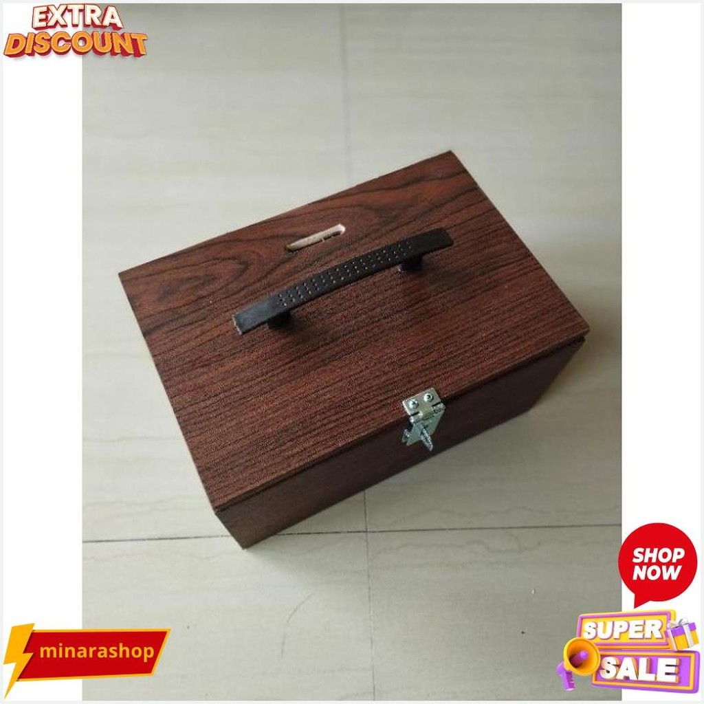 Kotak Amal Gembok/Celengan Gembok/Kotak Toko Gembok / Kotak Warung Gembok Original Produk