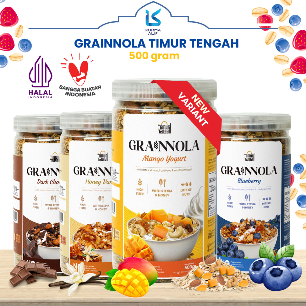 

Granola Timur Tengah 500 gr Sereal Sarapan Sehat Oatmeal With Almond and Mete