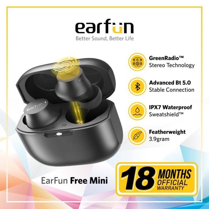 Produk Baru Earfun Free Mini True Wireless Earbuds - Tws Mini Buds Super Bass Ipx7