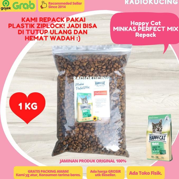 

HAPPY CAT MINKAS PERFECT MIX 1 KG REPACK MAKANAN KUCING ORIGINAL