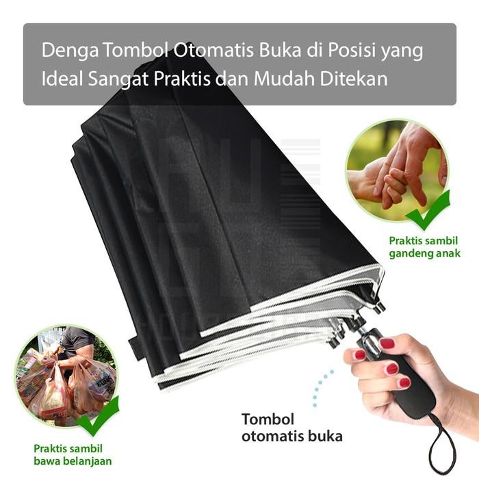 Hugo Payung Lipat Golf Besar Mewah Jumbo Otomatis Polos Lipat Dua