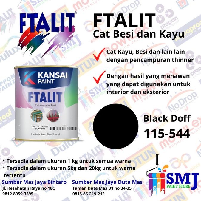 

CAT BESI DAN KAYU MINYAK FTALIT HITAM / BLACK DOFF 544 - 1 KG ORIGINAL