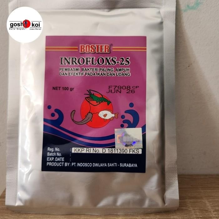 Boster Inrofloxs 25 Antibiotik Ikan Koi Enrofloxacin Anti Jamur Insang