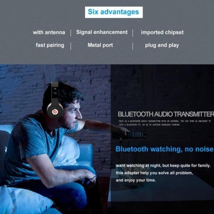 BLUETOOTH AUDIO TRANSMITTER + ANTENA PEMANCAR BISA DILEPAS