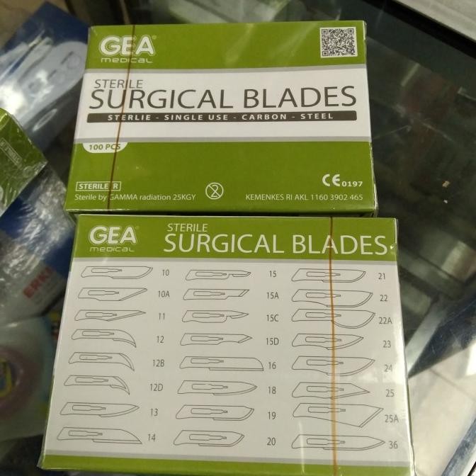 

Berkualitas Pisau bedah GEA Medical no 11,10,15 /Surgical blade/bisturi mata pisau