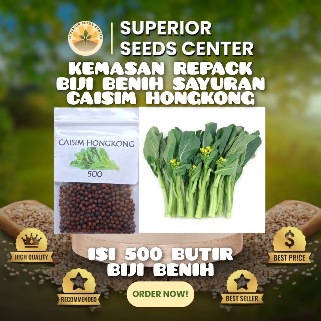 500 Butir Benih Caisim Hongkong Repack Plastik Klip