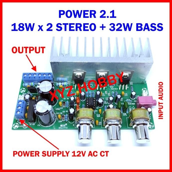Produk Baru Power Amplifier Stereo + Bass 2.1 Tda 2030 + Tda 2050 2X18W + 32W