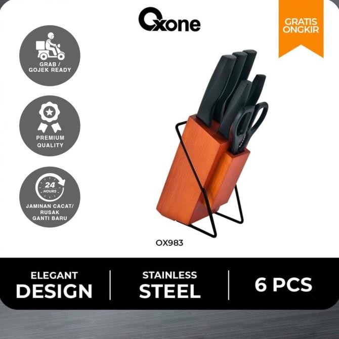 

Berkualitas Oxone OX983 Pisau Set Wooden Block 5 Pisau 1 Gunting