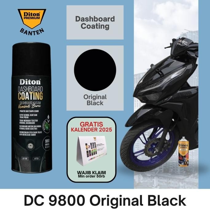 

DITON BANTEN - CAT SEMPROT DITON DASHBOARD COATING (DC 9800 ORIGINAL BLACK) 300 CC ORIGINAL