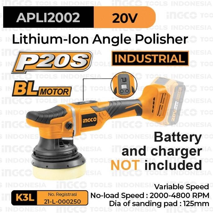 

P20S BRUSHLESS ANGLE POLISHER (4800RPM) INGCO APLI2002 MESIN POLES CAT ORIGINAL