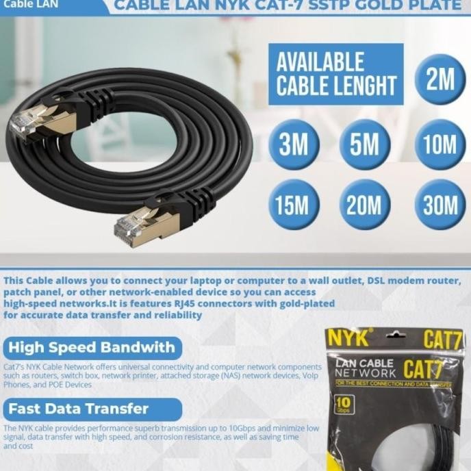 

KABEL LAN CAT7 HITAM SSTP 30M CAT 7 PABRIKAN 30 METER 10GBPS ORIGINAL