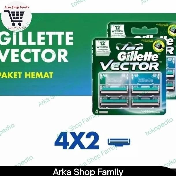 

Berkualitas TWINPACK GILLETTE Vector Isi 4 Refill Pisau Cukur Isi Ulang - Isi 2pcs