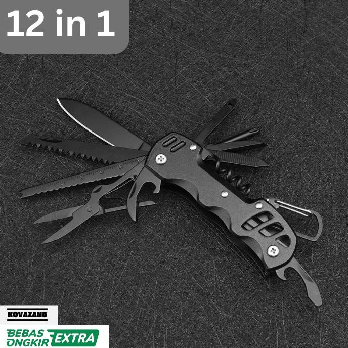 

Berkualitas Pisau Lipat Multifungsi 12 in 1 Survival Kit Multitools EDC Hiking