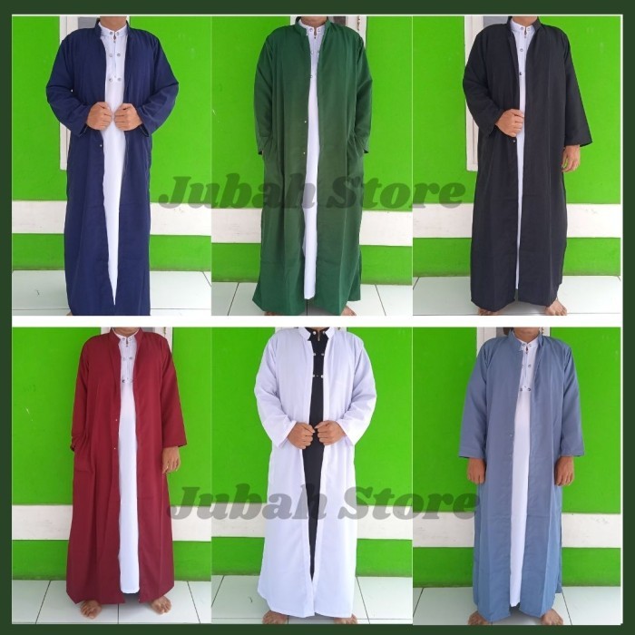 Jubah Pria [COD] JUBAH BELAH / JUBAH LUARAN AL - HARBI / JUBAH HABIB / JUBAH PRIA - M, Marun premium