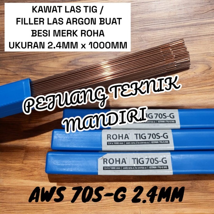 ] KAWAT LAS ARGON TIG BESI 2.4MM ROHA TGS50 ER 70S-G / FILLER LAS ARGON / TIG ROD LAS ARGON