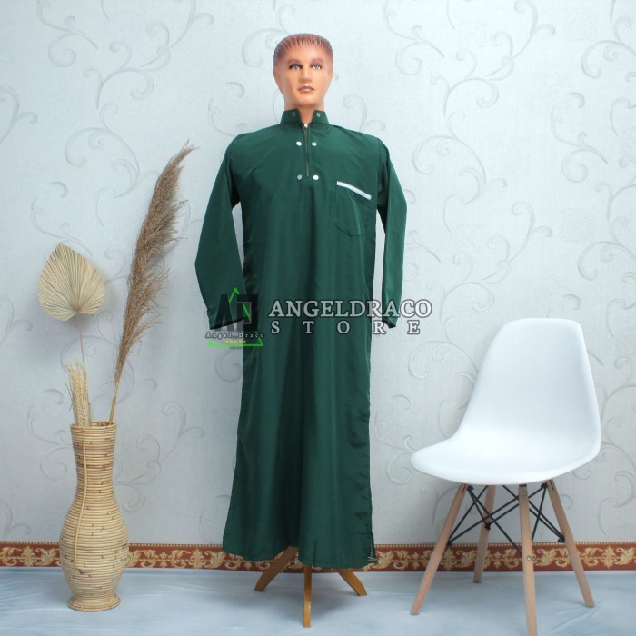 Jubah Pria Jubah Koko Gamis Pria Laki Laki Dewasa M L XL XXL - Hijau, M slimfit jumbo