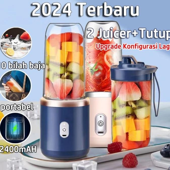

Berkualitas BHL Jus Blender 6 Pisau Portable Juicer Cup USB Mini Mixer 400ML