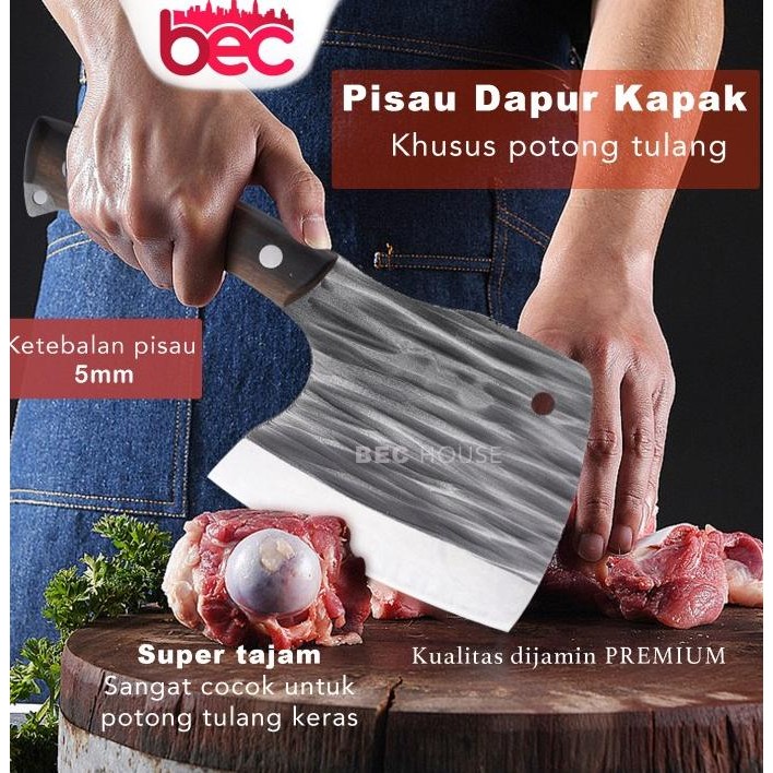 

Berkualitas Pisau Dapur Kapak Potong Tulang Professional Golok Daging Chef Knife