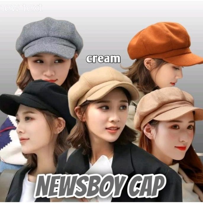 TOPI APOLO KOREA STYLE TOPI APOLO WANITA HIJAB KOREAN NEWSBOY CAP