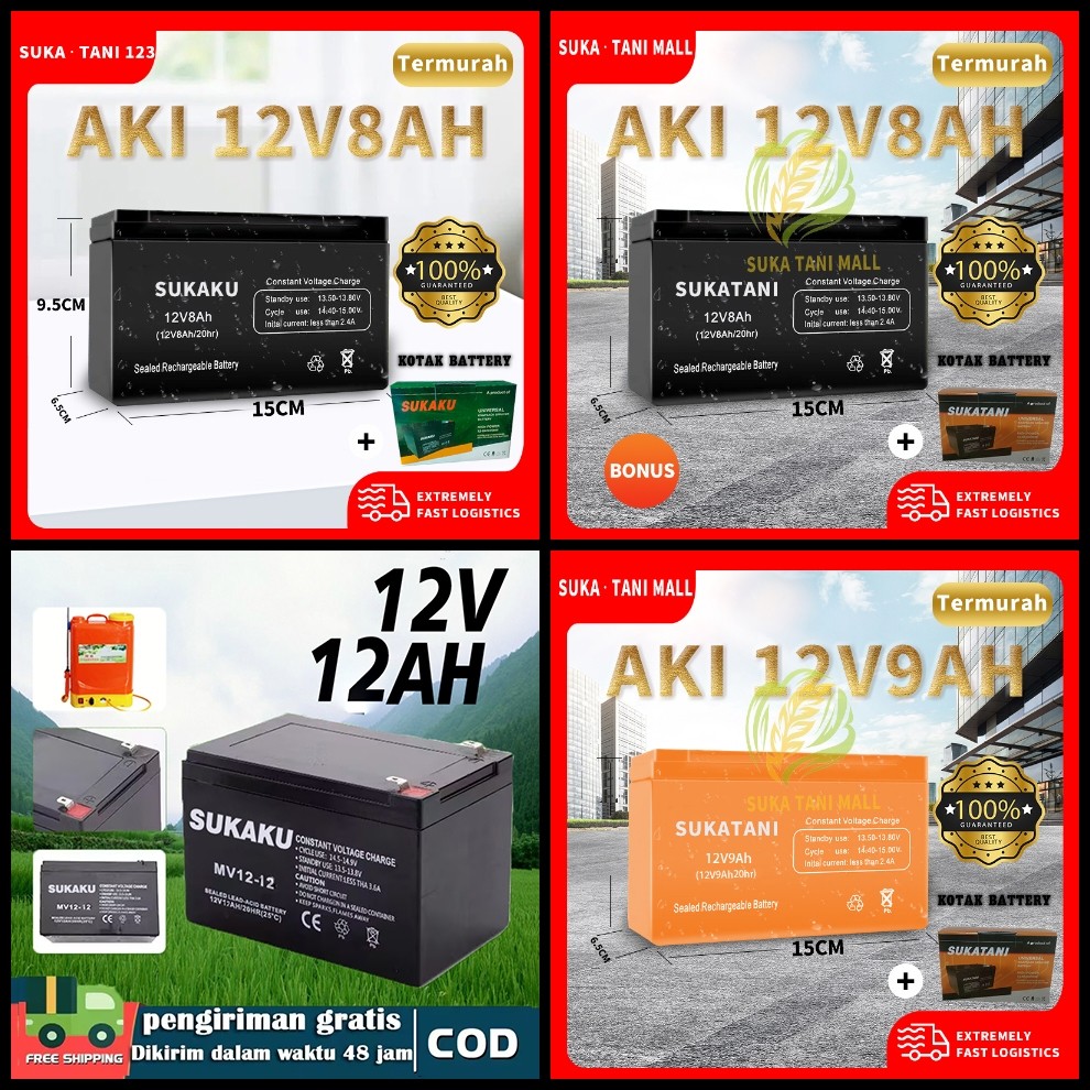 BATTERY/AKI SPRAYER VARIASI 12V 8AH/9AH/10AH(BERGARANSI - AKI ACCU UPS BATERAI SPRAYER ELEKTRIK 12V