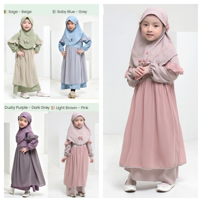 TERPERCAYA GAMIS ANAK PEREMPUAN 3-12Y BANI BATUTA RABBANI ORI. BAJU MUSLIM. KADO